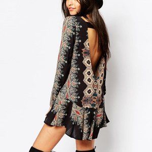 FREE PEOPLE Smooth Talker Tunic Open Back Dress L